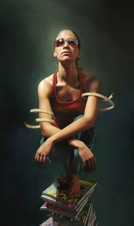 See No Evil Mitch Griffiths Oil On Canvas Contemporary Hyperrealism Artist Female