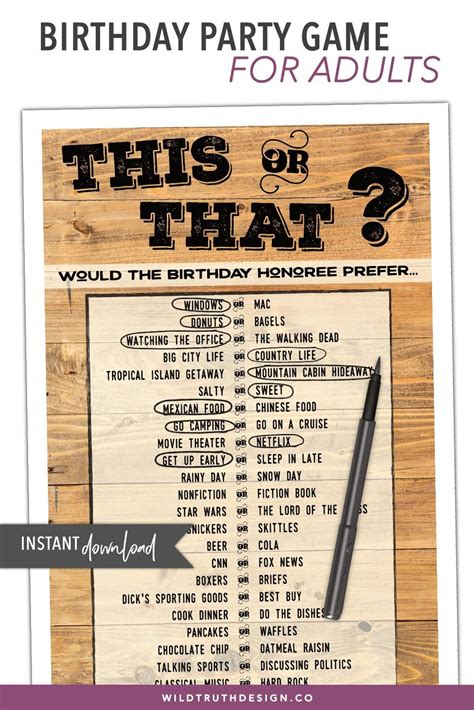 Pin On Adult Birthday Party Games Free Printable Games For Adults
