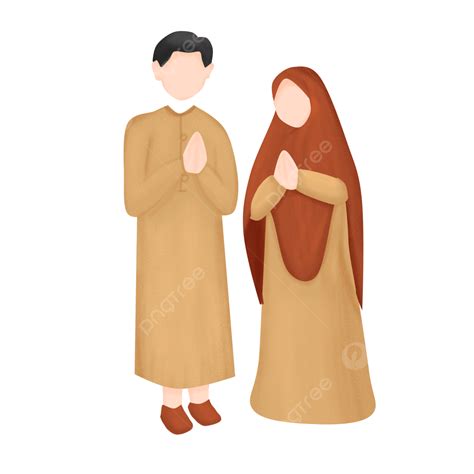Idul Fitri Clipart Transparent Png Hd Sepasang Suami Istri Mengucapkan