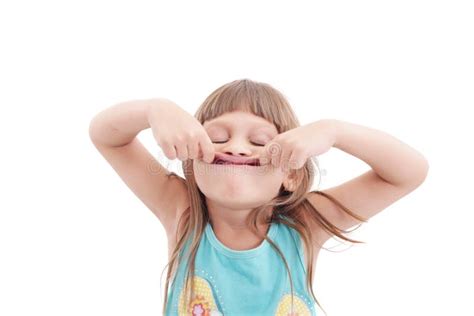 Little Girl Making Funny Face Stock Photo Image Of Blonde Portrait