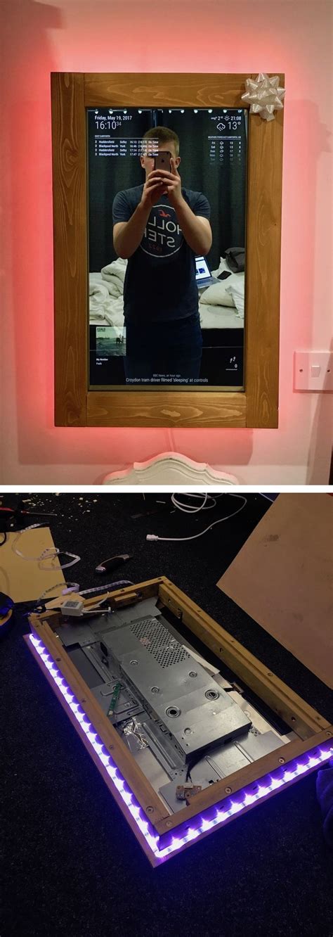 Man Reveals How To Build Your Own Futuristic Magic Mirror In Helpful Diy Diy Makeup Storage