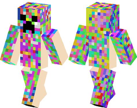 Colorful Creeper Minecraft Skin Minecraft Hub