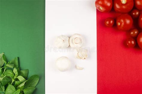 Italian Food On Flag Stock Photo Image Of Vegetable 99620210