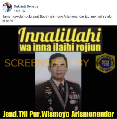 Semoga amal ibadah diterima disisinya dan keluarga di beri ketabahan. SALAH "Innalillahi wa inna ilaihi rojiun Jend.TNI Pur ...