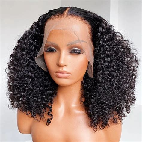Preplucked Natural Hairline Kinky Curly Human Hair X Lace Front Wigs