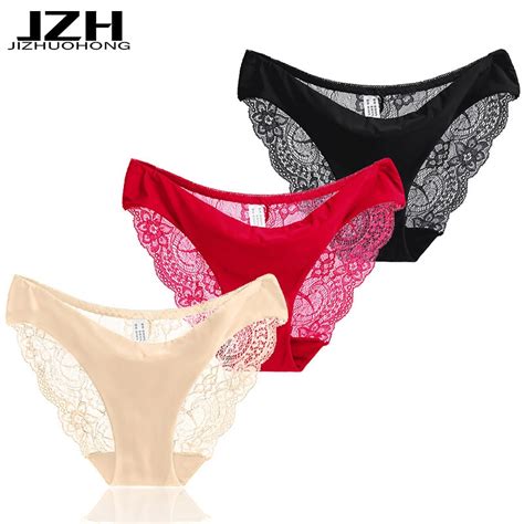 Jzh 2017 3pcslot Brand Women Panties Sexy Lace Panties Plus Size