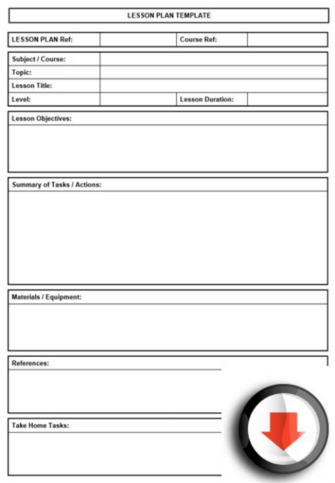 Free Printable Lesson Plan Template