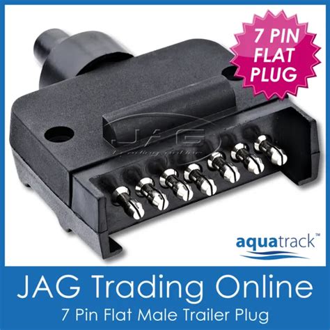 Aquatrack 7 Pin Flat Male Trailer Connector Plug Boatcaravanautocar