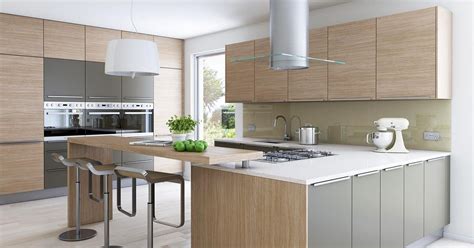 Cabinets heavily influence the style of a home because they're found in the kitchen, bathrooms, living room, etc. Modern wood texture kitchen | Modern kitchen design ...
