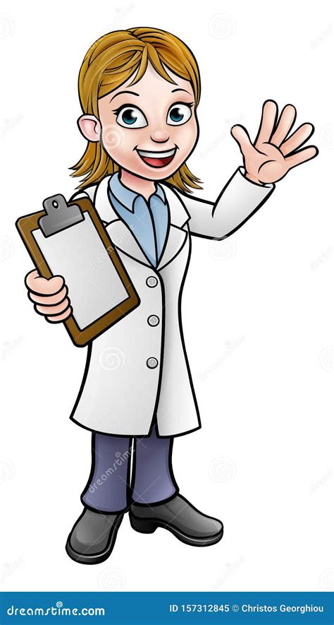 Scientist Or Lab Technician Cartoon Character Stock Vector
