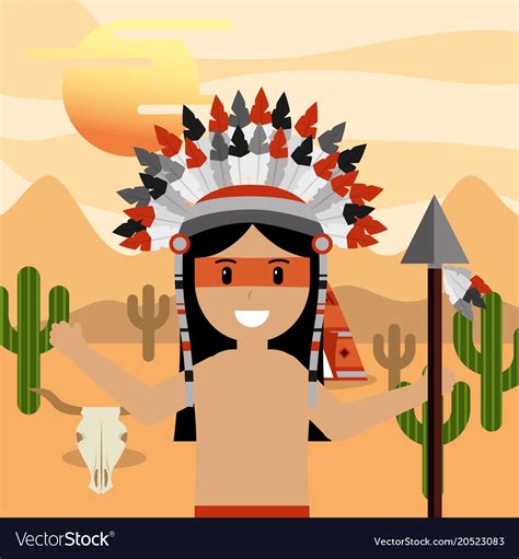 Native American People Cartoon Royalty Free Vector Image