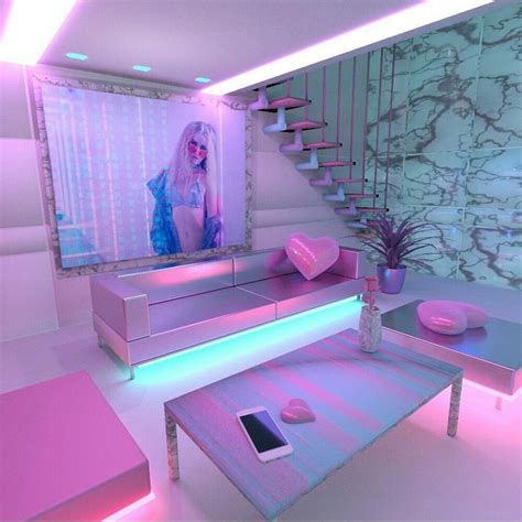 Vaporwave Room Neon Bedroom Aesthetic Bedroom Girl Bedroom Designs