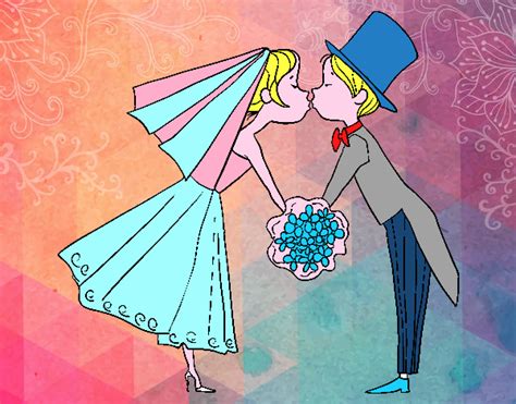Dibujo De Marido Y Mujer Bes Ndose Pintado Por En Dibujos Net El D A A Las