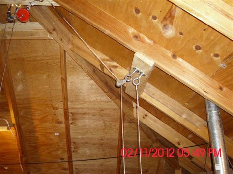This diy overhead garage storage pulley system. Superb Attic Hoist #7 Attic Lift Pulley Design | Attic lift, Attic, Garage lift