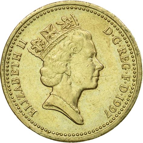 1 Pound Elizabeth Ii 3rd Portrait English Lions United Kingdom