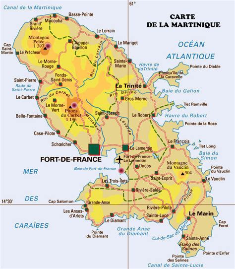 Martinique Un Eden Maritime ≡ Voyage Carte Plan