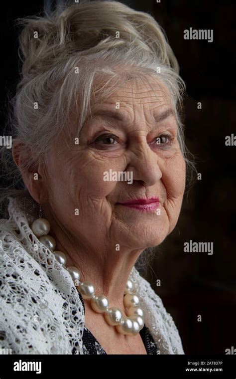 Portrait Of A Ninety Year Old Woman Beautiful Old Lady Luxurious