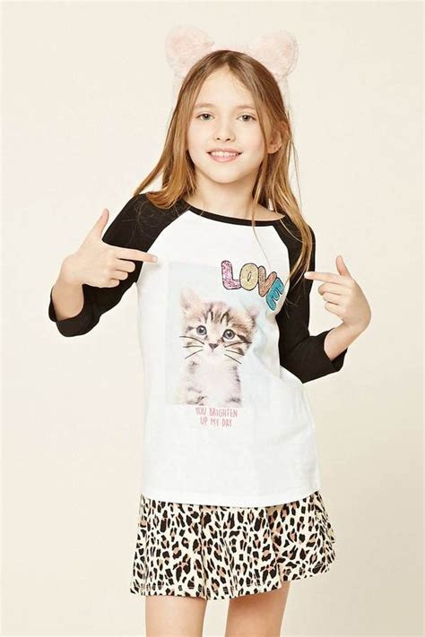 Forever 21 Girls Kitten Graphic Tee Kids Kids Fashion Girl Girls