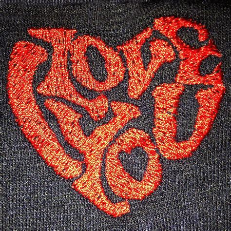 Sweet I Love You In Heart Machine Embroidery Design In 3