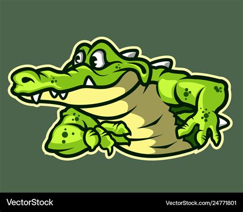 Funny Gator Cartoon Logo Mascot Royalty Free Vector Image