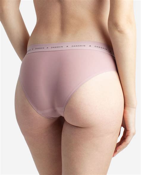 Womens 5 Pack Bonded Hipster Underwear With Danskin Logo Waistband