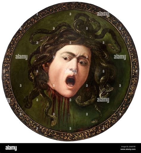 Medusa Medusa Murtola Painting In Oil On Canvas Mounted On Panel By Caravaggio Stock