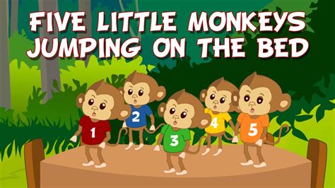 Five Little Monkeys Jumping On The Bed Children Nursery Rhyme Youtube
