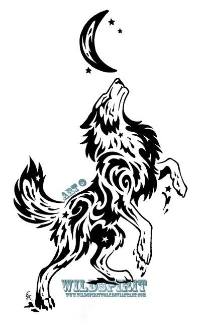 Starry Splatter Wolf Tattoo By Wildspiritwolf On Deviantart Tribal