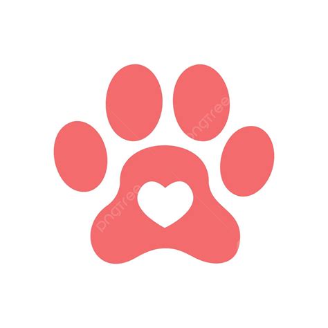 Heart Paw Print Symbolizes Love For Pets Heart Puppy Vet Vector Heart