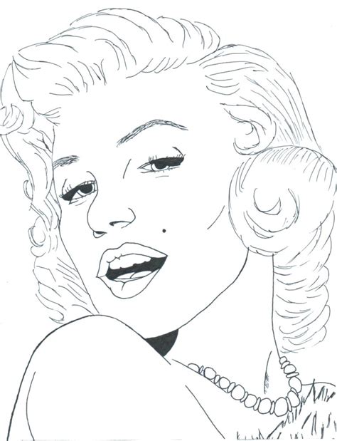 Marilyn Monroe Coloring Pages Sketch Coloring Page