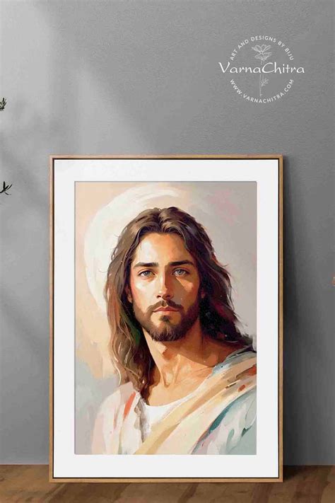 Unique Painting Of Handsome Jesus Christ Powerful And Youthful