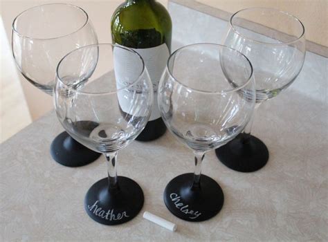 Diy Chalkboard Base Wine Glasses Diy Chalkboard Wine Glasses Wine