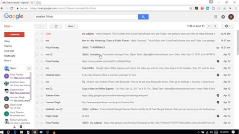 How To Search Email By Specific Size In Gmail Youtube