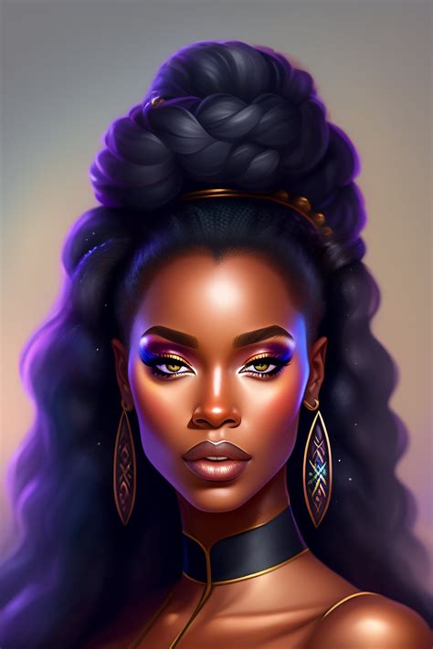 lexica fantasy portrait beautiful black woman custom character art dnd illustration dnd