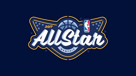 The All Star Logo On A Dark Blue Background With Stars And Basketballs
