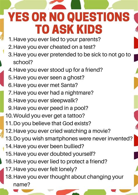 151 Questions Of The Day For Kids This Or That Questions Yes Or No