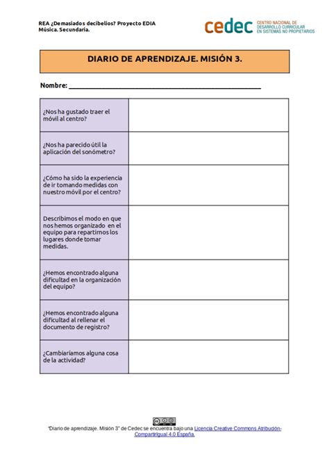 Cedec Plantilladiariodeaprendizajemision3 Demasiadosdecibelios Cedec
