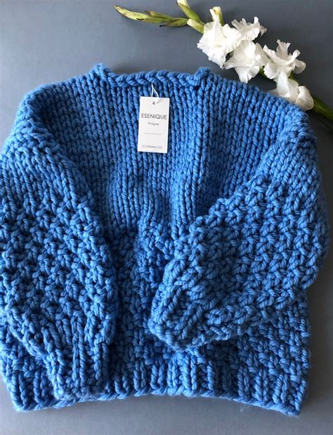 Knitting Pattern Beginner Level Chunky Knit Sweater For Etsy