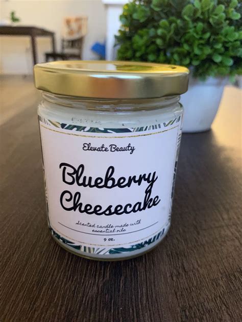 Soy Candle Blueberry Cheesecake Aromatherapy Scented Jar Etsy