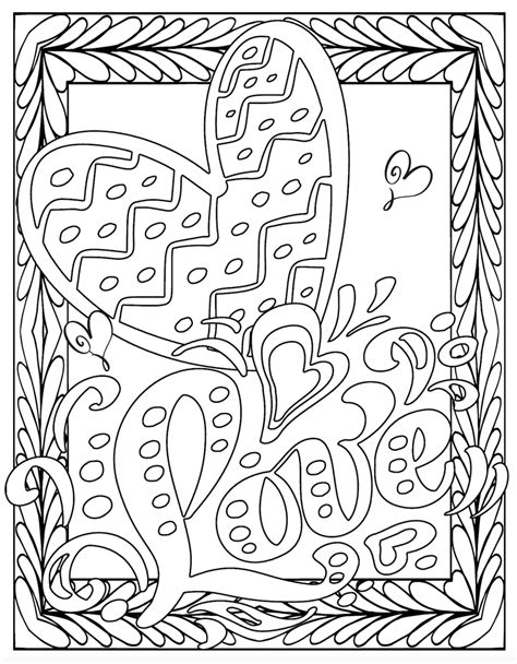Valentines Free Printable Love Coloring Pages Pretty