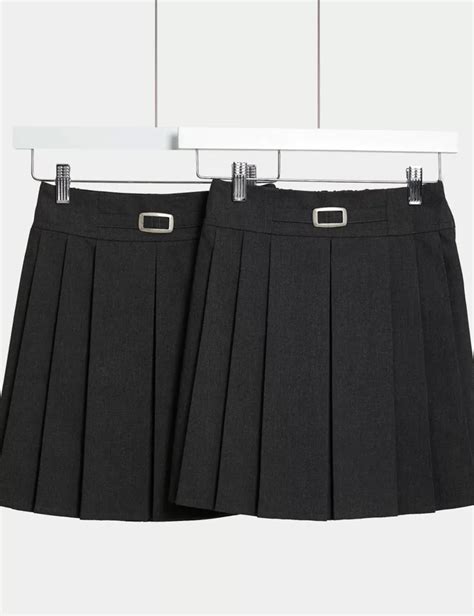 2pk girls permanent pleats school skirts 2 18 yrs mands collection mands