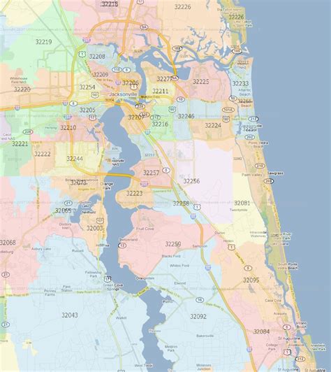 Jacksonville Fl Zip Codes Map Map With Cities