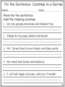 I choose this math book pdf for you so that you can easily prepare for ssc cgl, rrb, rrb ntpc, upsc & ssc gd exams. Commas for Beginners Practice Sheets by Brandy Shoemaker | TpT