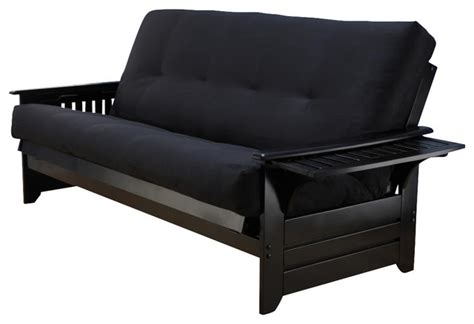 The langston futon ottoman features a unique and versatile design. Phoenix Futon Frame in Black Wood with Innerspring Suede ...