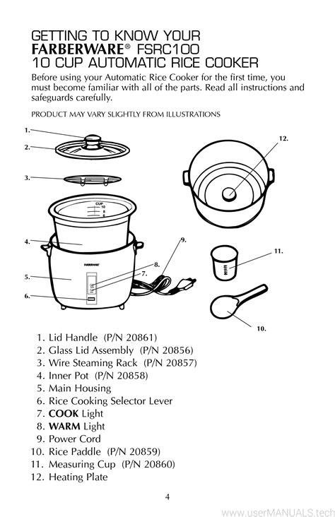 Farberware Rice Cooker Fsrc100 User Manual