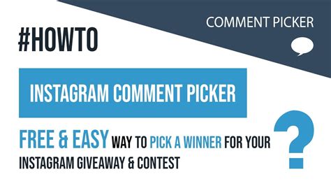 Giveaway Instagram Comment Picker Youtube Random Comment Picker