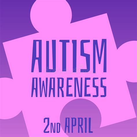 Squared Banner About World Autism Awareness 2nd April Flat Style Stock