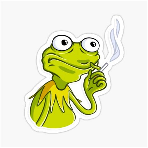 Kermit The Frog Meme Smoking Sticker For Sale By Omeris Redbubble
