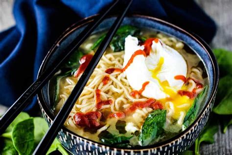 Spinach Ramen Noodle Soup With Poached Egg How To Feed A Loon