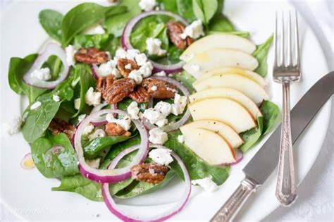 Prepping foods ahead is one of my tricks for making healthy eating happen on a daily basis. Spinach-Apple Salad with Maple Vinaigrette - Saving Room ...